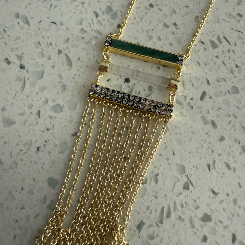 NWT Sole Society Fringe Genuine Semi-Precious Necklace - Picture 4 of 5